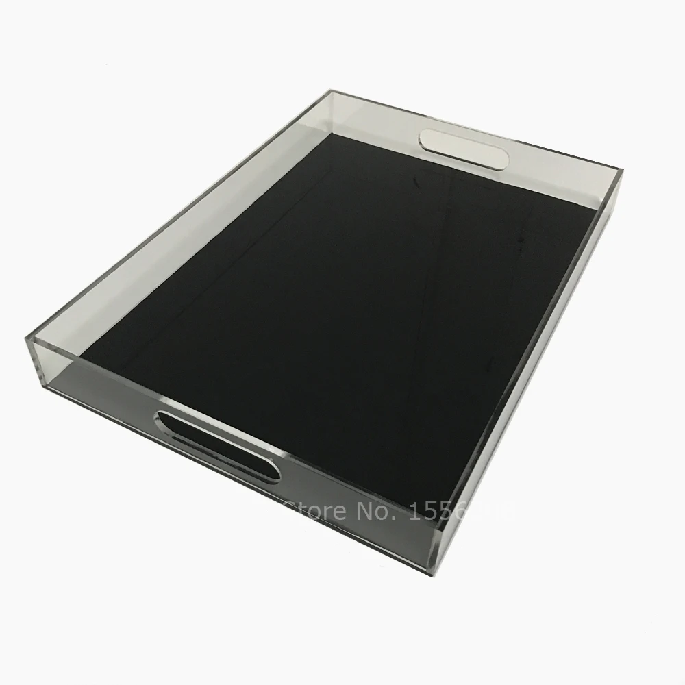 Customize Acrylic Breakfast Tray Tea And Coffee Table Tray Clear Lucite Serving Tray With Handles Black Bottom
Customize Acrylic Breakfast Tray Tea And Coffee Table Tray Clear Lucite Serving Tray With Handles Black Bottom