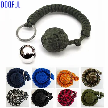 100pcs/lot Tactical EDC Steel Ball Umbrella Rope Keychains Self Defense Handmade Paracord Key Ring Parachute Cord Survival
100pcs/lot Tactical EDC Steel Ball Umbrella Rope Keychains Self Defense Handmade Paracord Key Ring Parachute Cord Survival