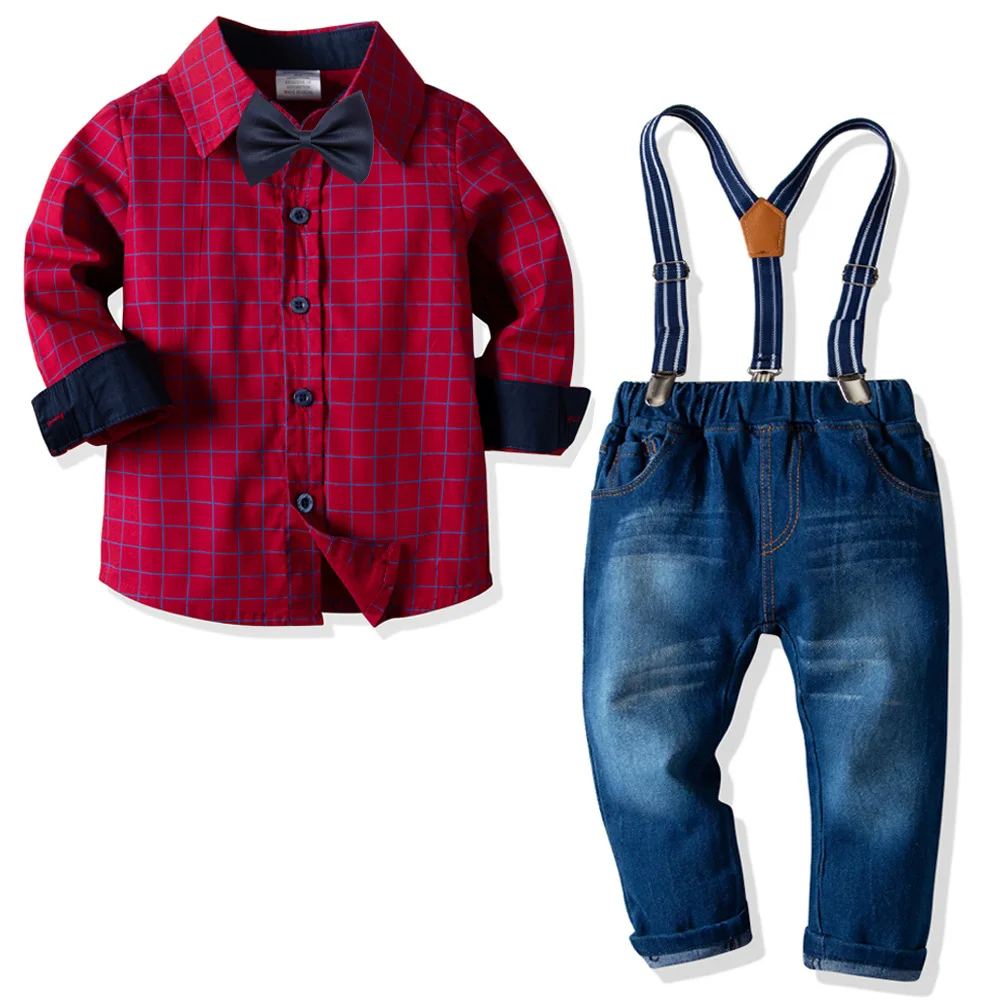 2019 New Baby Boy Clothing Set Boy Gentleman Suits Long Sleeve Red Plaid Shirt with Bow Tie+Suspenders Pants Kids Casual Outfit
2019 New Baby Boy Clothing Set Boy Gentleman Suits Long Sleeve Red Plaid Shirt with Bow Tie+Suspenders Pants Kids Casual Outfit