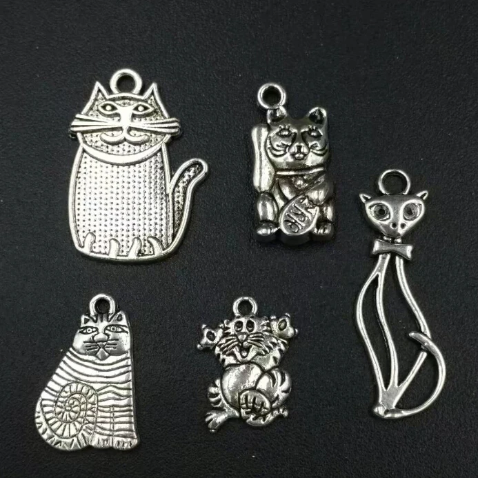 Wholesale 20pcs Fashion Antique Silver Variety Cat charm Small pendants Necklace And bracelets DIY Jewelry Accessories C65
Wholesale 20pcs Fashion Antique Silver Variety Cat charm Small pendants Necklace And bracelets DIY Jewelry Accessories C65