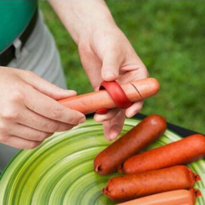 Slicers Manual Spiral Hot Dogs 2pcs Barbecue Sausage Cutter Slicing Gadget Random color 10 | Дом и сад