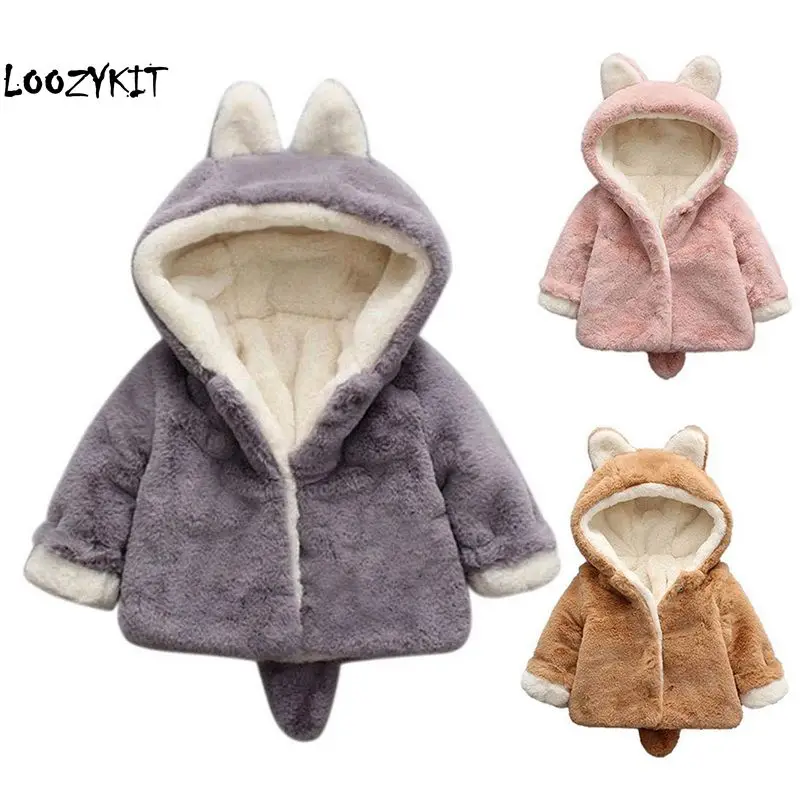 Loozykit 2019 Baby Girls Coat Sweater Plus Thick Velvet Cute Rabbit Ears Hooded Coat Children Jacket Outerwear & Coats 
Loozykit 2019 Baby Girls Coat Sweater Plus Thick Velvet Cute Rabbit Ears Hooded Coat Children Jacket Outerwear & Coats