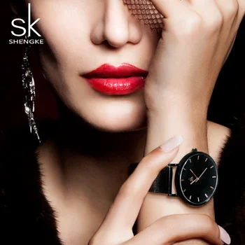 Shengke Fashion Black Women Watches High Quality Ultra thin Quartz Watch Woman Elegant Dress Ladies Watch Montre Femme SK
Shengke Fashion Black Women Watches High Quality Ultra thin Quartz Watch Woman Elegant Dress Ladies Watch Montre Femme SK