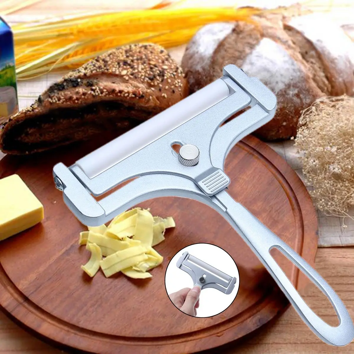 Adjustable Cheese Slicer Cutter Zinc Alloy Cheese Slicers Knife Butter Grater Home Kitchen Baking Cooking Tools Kitchenware
Adjustable Cheese Slicer Cutter Zinc Alloy Cheese Slicers Knife Butter Grater Home Kitchen Baking Cooking Tools Kitchenware