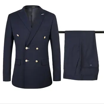 2020 New Navy Double Breasted Suit Men Wedding Suits Fashion Suits sets 2 Pieces Men Terno Costume Homme Marriage Slim Fit Dress
2020 New Navy Double Breasted Suit Men Wedding Suits Fashion Suits sets 2 Pieces Men Terno Costume Homme Marriage Slim Fit Dress