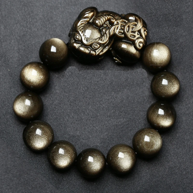 Jewelery Mascot Pixiu Beads Bracelet Obsidian High Quality Genuine Natural Stone Energy Bracelet Lucky Gold Bracelets For Women
Jewelery Mascot Pixiu Beads Bracelet Obsidian High Quality Genuine Natural Stone Energy Bracelet Lucky Gold Bracelets For Women