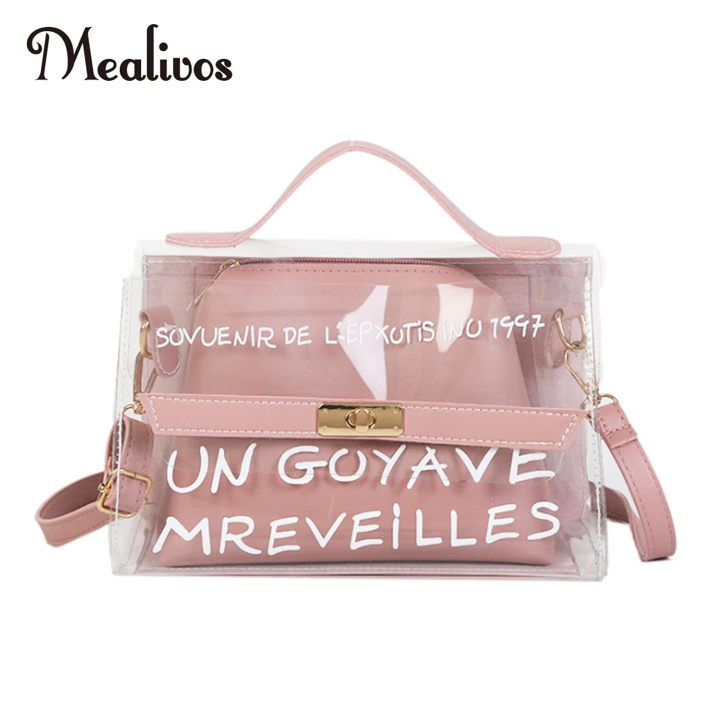Mealivos модная Желейная сумка брендовая маленькая на плечо прозрачная шнурке для