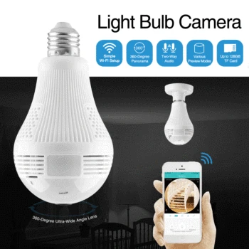 SANNCE 360 degree 960P Wireless IP Camera Bulb Light FishEye Smart Wireless CCTV Camera 1.3MP Panoramic Security WiFi Camera
SANNCE 360 degree 960P Wireless IP Camera Bulb Light FishEye Smart Wireless CCTV Camera 1.3MP Panoramic Security WiFi Camera