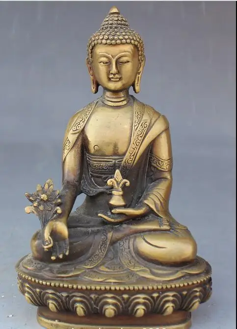 8" Tibet Buddhism Bronze Seat Lotus Medical Medicine Sakyamuni Buddha Statue
8" Tibet Buddhism Bronze Seat Lotus Medical Medicine Sakyamuni Buddha Statue