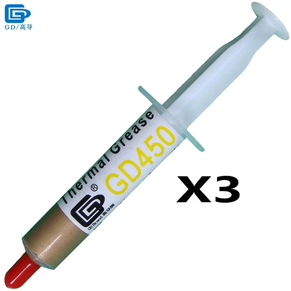 GD Brand Thermal Conductive Paste Grease Silicone Plaster GD450 Heat Sink Compound 3 Pieces Net Weight 7 Grams Golden Cold SY7
GD Brand Thermal Conductive Paste Grease Silicone Plaster GD450 Heat Sink Compound 3 Pieces Net Weight 7 Grams Golden Cold SY7