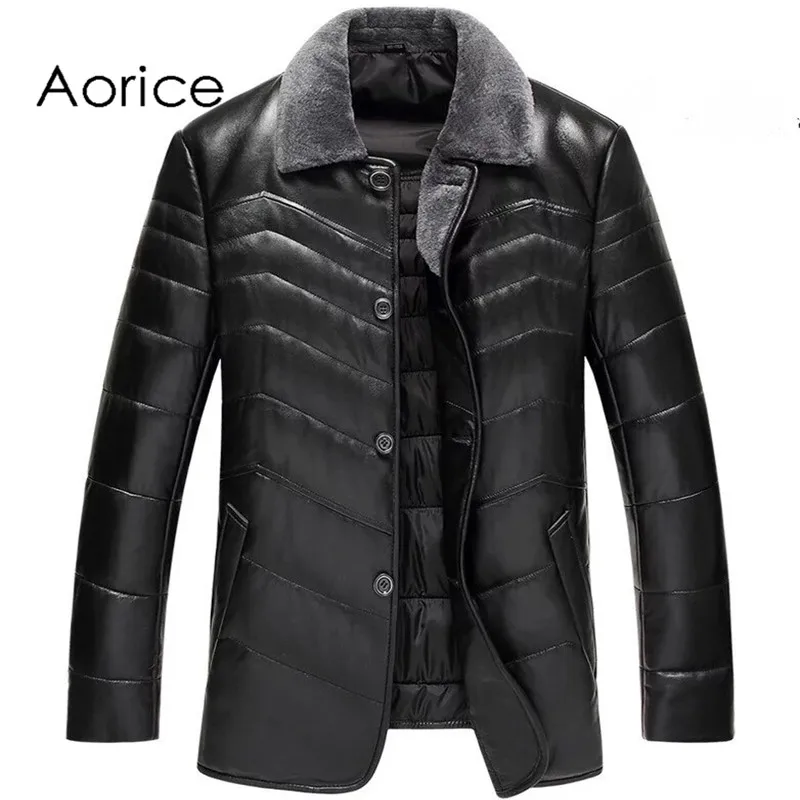 Aorice MT821 2020 Men coat sheep leather jackets feather down with sheep fur collar fall winter warm casual outwear
Aorice MT821 2020 Men coat sheep leather jackets feather down with sheep fur collar fall winter warm casual outwear