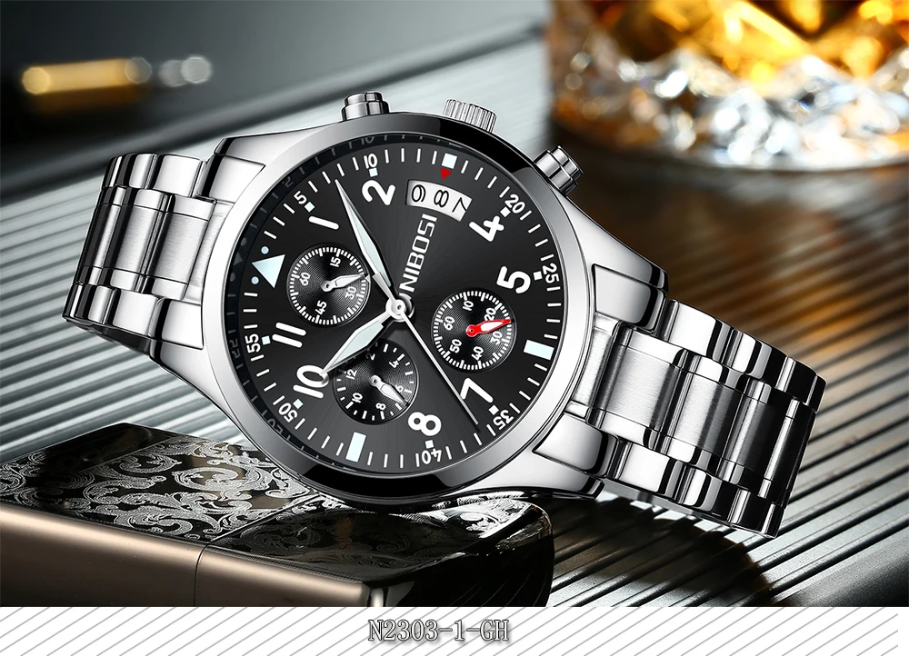 Relogio Masculino NIBOSI Mens Watches Top Brand Luxury Famous Brand Watch Men Waterproof Stainless Steel Sport Watch For Men (39)