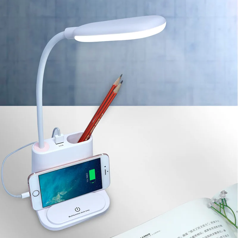 Светодиодная настольная лампа с защитой глаз перезаряжаемая USB для детей чтения