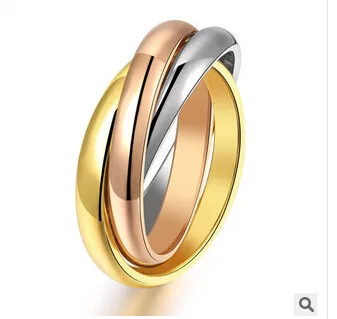 Fashion Classic Creative Trinity Ring Three Ring Winding Ring Women's Stainless Steel 3 Color Trinity Rolling Wedding Band Rings
Fashion Classic Creative Trinity Ring Three Ring Winding Ring Women's Stainless Steel 3 Color Trinity Rolling Wedding Band Rings