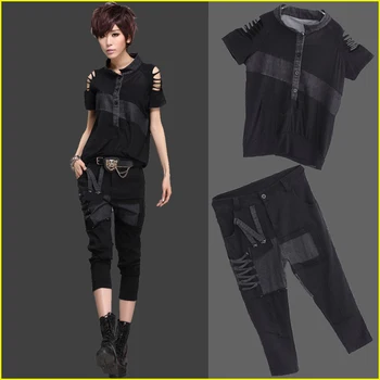 New 2020 Women 2Piece Summer Hot Fashion Set Ladies Fashion Casual Personality Hollow Washed Patchwork Short Sleeve & Pants Set
New 2020 Women 2Piece Summer Hot Fashion Set Ladies Fashion Casual Personality Hollow Washed Patchwork Short Sleeve & Pants Set