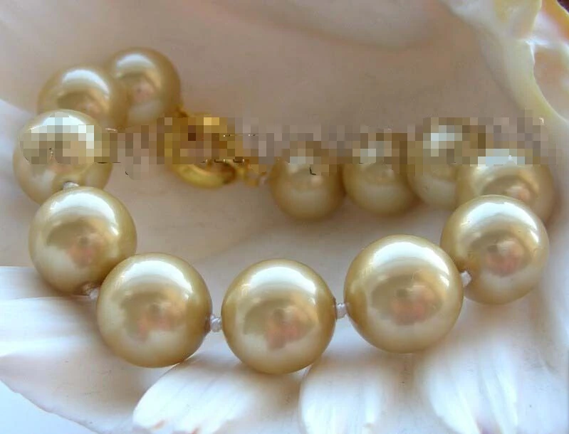 Free shipping >>>>>>8.5" Natural 14mm Champagne Round Shell Pearl bracelet #f1653!
Free shipping >>>>>>8.5" Natural 14mm Champagne Round Shell Pearl bracelet #f1653!