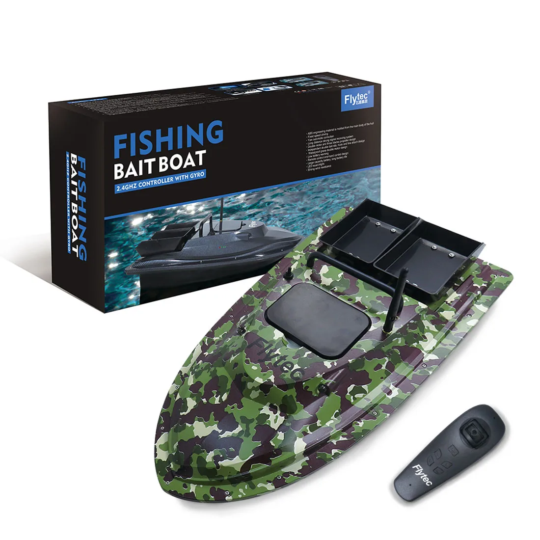 Flytec V007 Huge RC Fishing Bait Boat 500M Fishing Bait RC Boat Remote Control Ship with Light - US Plug Camouflage Green
Flytec V007 Huge RC Fishing Bait Boat 500M Fishing Bait RC Boat Remote Control Ship with Light - US Plug Camouflage Green