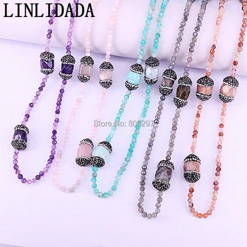 3Pcs New Fashion Natural Stone Beads Necklace Handmake Black Crystal Rhinestone Paved Gem Charm Necklace
3Pcs New Fashion Natural Stone Beads Necklace Handmake Black Crystal Rhinestone Paved Gem Charm Necklace