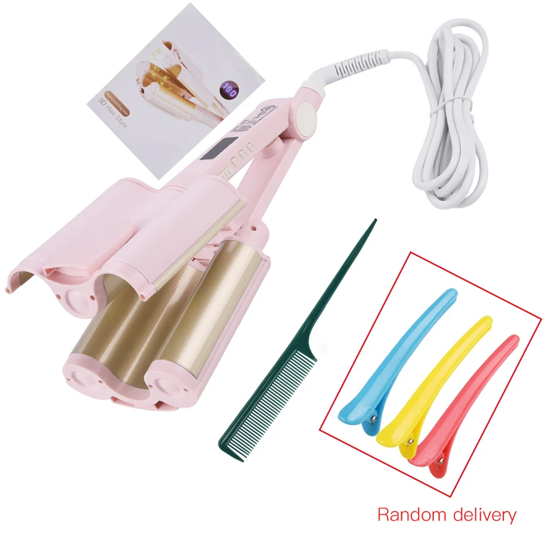 LCD Display Electric Porcelain Hair Styler Hair Curler Roll 3 Barrels Curling Tongs Clamp Temperature Adjust Hair Styling Tools
LCD Display Electric Porcelain Hair Styler Hair Curler Roll 3 Barrels Curling Tongs Clamp Temperature Adjust Hair Styling Tools