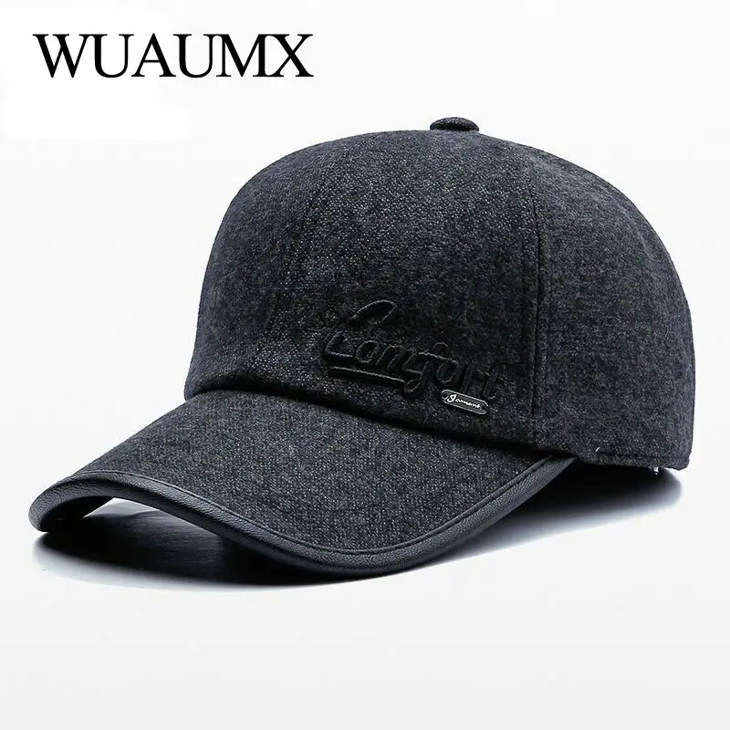 Wuaumx 2018 New Autumn Earflaps Cap Winter Baseball Caps For Men Casual Fitted Snapback Cap Adjustable Solid Hat Casquette homme
Wuaumx 2018 New Autumn Earflaps Cap Winter Baseball Caps For Men Casual Fitted Snapback Cap Adjustable Solid Hat Casquette homme