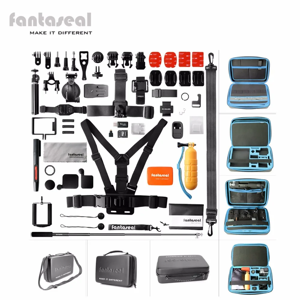 Fantaseal Ultimate 50-in-1 Mount Accessories for GoPro Starter, Suit Case Pack Bag Combo Gadgets Set for GoPro Hero 4 /3+/3
Fantaseal Ultimate 50-in-1 Mount Accessories for GoPro Starter, Suit Case Pack Bag Combo Gadgets Set for GoPro Hero 4 /3+/3