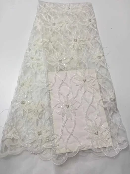 White beaded french lace fabric classic African sewing tulle lace with Allover Appliques Sequins 5 yards wise choice CD32371
White beaded french lace fabric classic African sewing tulle lace with Allover Appliques Sequins 5 yards wise choice CD32371
