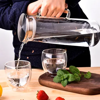 Behogar 50oz Clear Glass Bottle High Temperature Resistant Teapot Juice Beverage Flower Tea Water Jugs with Stainless Steel Lid
Behogar 50oz Clear Glass Bottle High Temperature Resistant Teapot Juice Beverage Flower Tea Water Jugs with Stainless Steel Lid