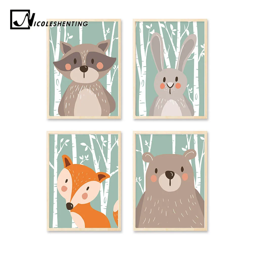 Woodland Animal Rabbit Bear Fox Minimalist Art Canvas Poster Painting Nursery Picture Print Modern Home Children Room Decor
Woodland Animal Rabbit Bear Fox Minimalist Art Canvas Poster Painting Nursery Picture Print Modern Home Children Room Decor