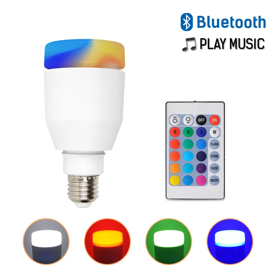 RGB+White Bluetooth Sound Bulb LED 10W 110V-265V Bluetooth Music Light Bulbs Wireless Remote Control Color Changing Light Bulb
RGB+White Bluetooth Sound Bulb LED 10W 110V-265V Bluetooth Music Light Bulbs Wireless Remote Control Color Changing Light Bulb