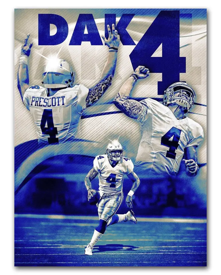Hot Dak Prescott Dallas Cowboys Football-Silk Art Poster Wall Sticker Decoration Gift
Hot Dak Prescott Dallas Cowboys Football-Silk Art Poster Wall Sticker Decoration Gift