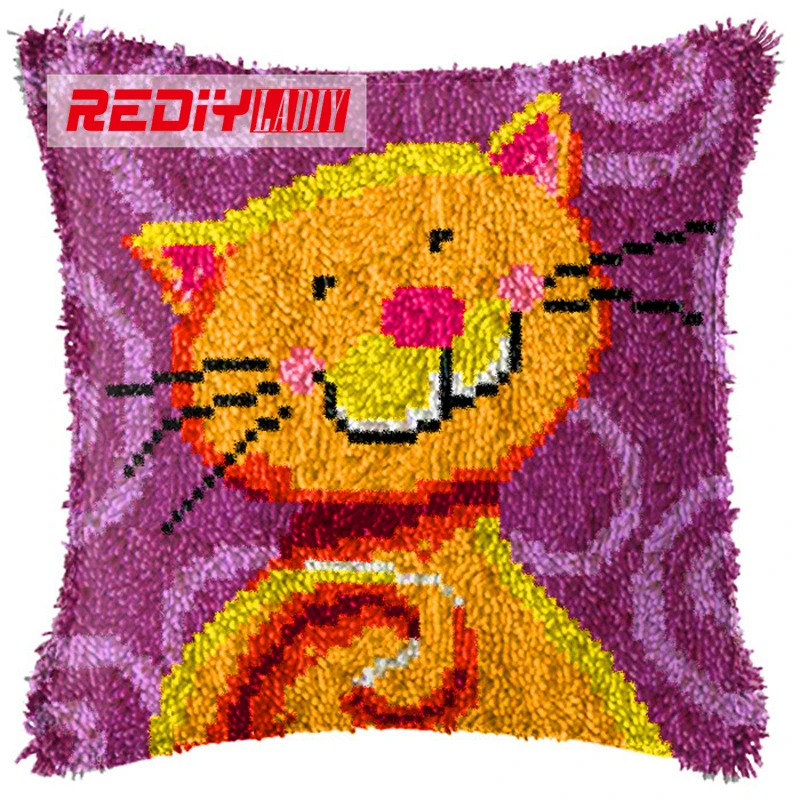 LADIY Latch Hook Cushion Yarn for Cushion Cover Smile Cat Pillow Case Sofa Cushion Printed Canvas Home Decorative Pillow BZ092
LADIY Latch Hook Cushion Yarn for Cushion Cover Smile Cat Pillow Case Sofa Cushion Printed Canvas Home Decorative Pillow BZ092
