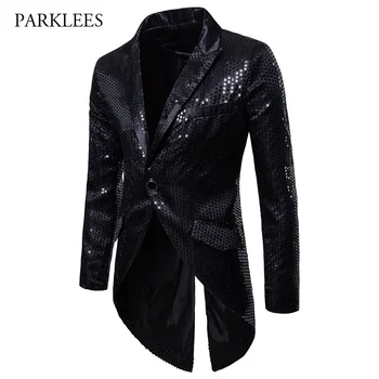 Autumn New Blazer Men Shiny Black Sequins Tuxedo Blazer Suit Jacket Men Solid Color One Button Party Stage Singer Blazers Homme
Autumn New Blazer Men Shiny Black Sequins Tuxedo Blazer Suit Jacket Men Solid Color One Button Party Stage Singer Blazers Homme