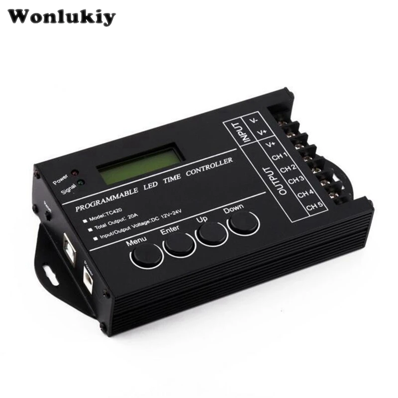 Wonlukiy DC12V/24 V 5 канал RGB светодиодный контроллер CD-ROM время DIY общий анод с USB кабель в