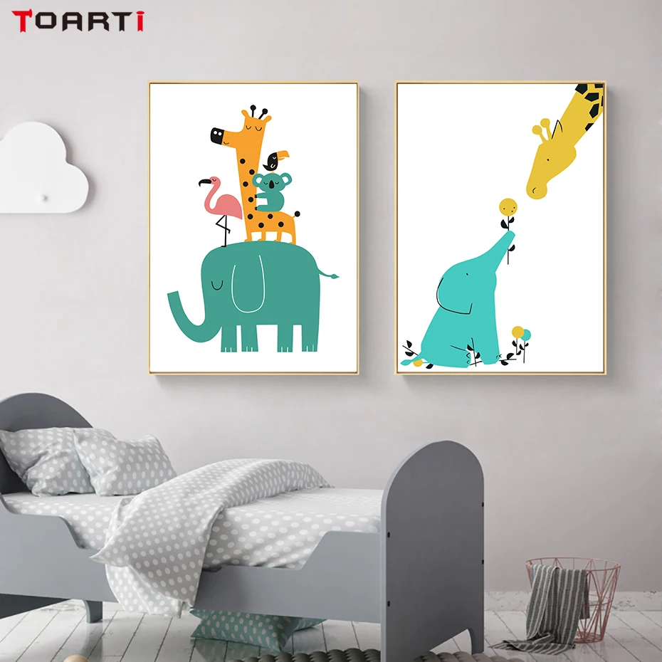 Cartoon Bear Tiger Fox Painting (3)