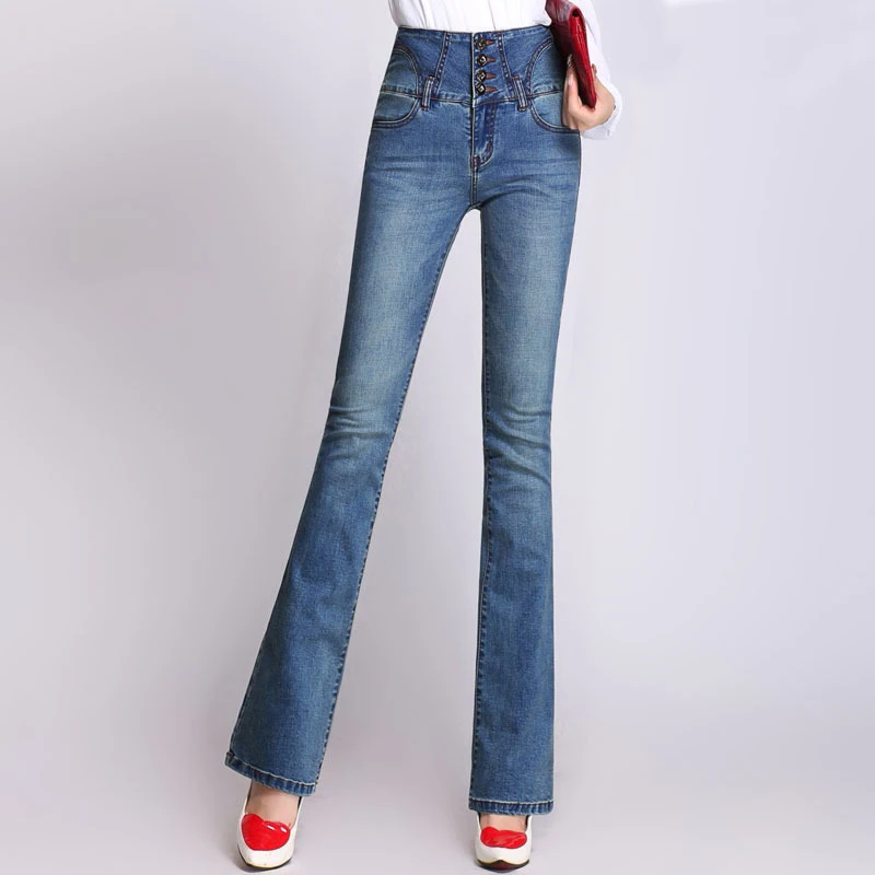 2019 New Women's Fashion High Waist Full Length Flare Jeans Female Buttons Up Slim Spring Autumn Stretchy Jeans S 5XL Light Blue
2019 New Women's Fashion High Waist Full Length Flare Jeans Female Buttons Up Slim Spring Autumn Stretchy Jeans S 5XL Light Blue