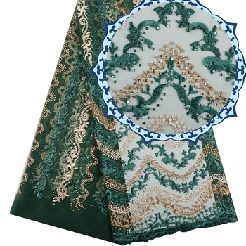 New French Lace Fabric Green Beaded Lace Fabric Mesh Embroidered Fabric 5 Yards For Aso Ebi Wedding Dresses With Stones 1541B
New French Lace Fabric Green Beaded Lace Fabric Mesh Embroidered Fabric 5 Yards For Aso Ebi Wedding Dresses With Stones 1541B