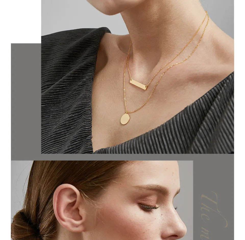 Enfashion Personalized Engrave Custom Name Necklace Gold Color Circle Bar Necklaces Pendants Women Choker Necklace Jewelry P3001 Enfashion Personalized Engrave Custom Name Necklace Gold Color Circle Bar Necklaces Pendants Women Choker Necklace Jewelry P3001