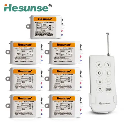 Y-F211B1N7 220V 7A 433mhz 7 Channels Wireless RF Remote Control Switch Disconnect Switch Learning Code Switch 110V
Y-F211B1N7 220V 7A 433mhz 7 Channels Wireless RF Remote Control Switch Disconnect Switch Learning Code Switch 110V