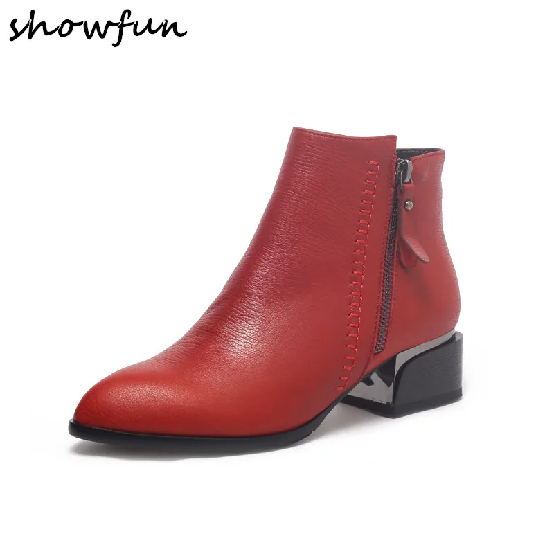 2018 Women Boots Genuine Leather Ankle Boots Spring Autumn Women Boots Ladies Party Double Zip Short Boots Plus Size 34-40 Sale 
2018 Women Boots Genuine Leather Ankle Boots Spring Autumn Women Boots Ladies Party Double Zip Short Boots Plus Size 34-40 Sale