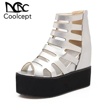 Coolcept Gladiator Summer Women Sandals Solid Color Zipper Wedges Shoes Peep Toe Thick Bottom Brand Women Footwear Size 32-43
Coolcept Gladiator Summer Women Sandals Solid Color Zipper Wedges Shoes Peep Toe Thick Bottom Brand Women Footwear Size 32-43