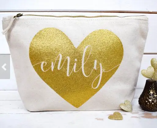 Personalised Heart & Name bridesmaid wedding Gift Make Up Bags Unique Gift for Bridal Party Bags
Personalised Heart & Name bridesmaid wedding Gift Make Up Bags Unique Gift for Bridal Party Bags