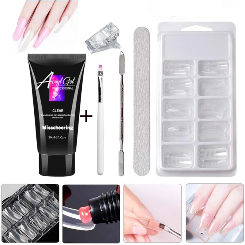 Poly Extention Gel Kits Nail Art French Nail Clear Camouflage Color Nail Tip Form Crystal UV Gel Slice Brush Nail Polygel kit
Poly Extention Gel Kits Nail Art French Nail Clear Camouflage Color Nail Tip Form Crystal UV Gel Slice Brush Nail Polygel kit