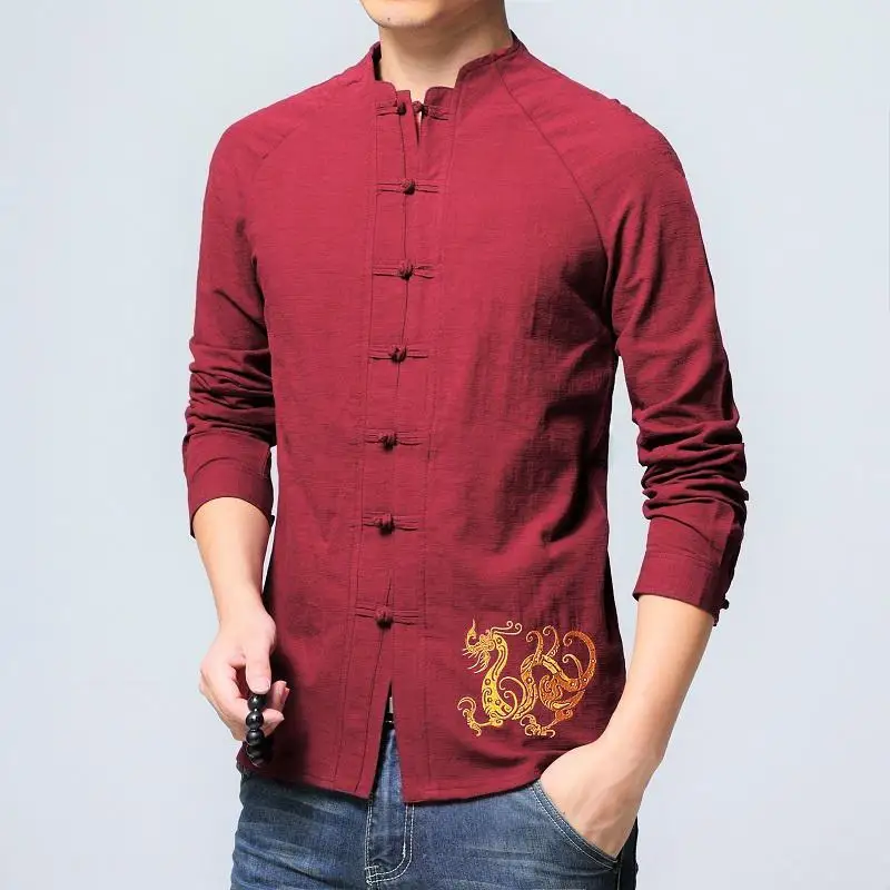 2019 New Men's Fashion Cotton Linen Long Sleeved Shirt Solid Color Slim Fit Shirts Men Casual Chinese Traditional Man Clothes
2019 New Men's Fashion Cotton Linen Long Sleeved Shirt Solid Color Slim Fit Shirts Men Casual Chinese Traditional Man Clothes
