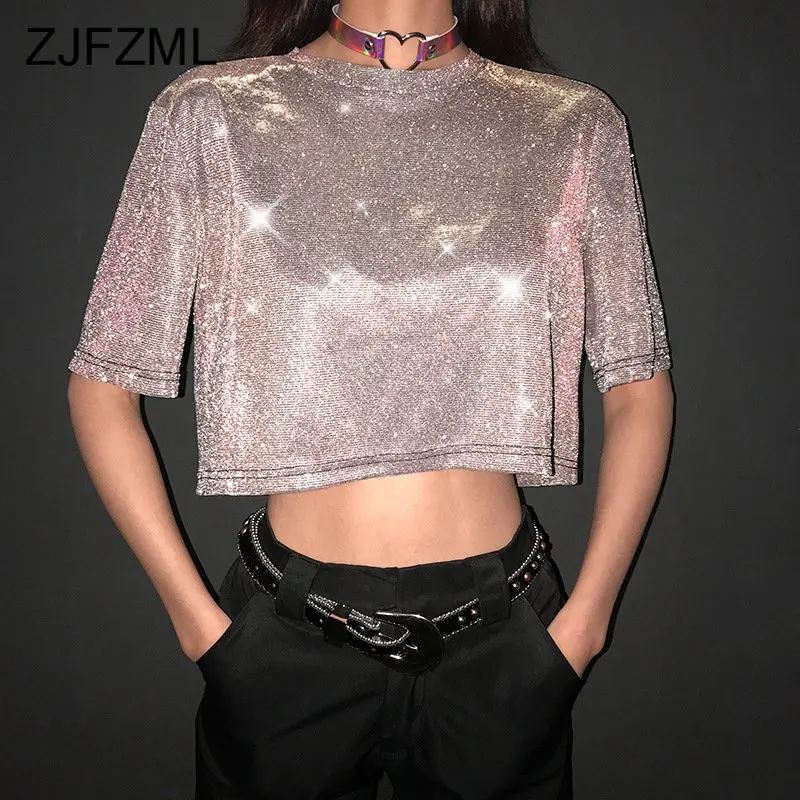 Harajuku Punk Bling Bling Lurex Tshirt Women Summer Short Sleeve O Neck Loose Shirts Party Causal Basic Pink Sexy Cropped Tops
Harajuku Punk Bling Bling Lurex Tshirt Women Summer Short Sleeve O Neck Loose Shirts Party Causal Basic Pink Sexy Cropped Tops
