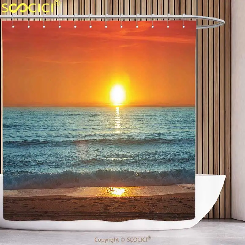 Waterproof Shower Curtain Tropical Sunset over the Sea Misty Horizon Ocean Dreamy Sky Peaceful Picture Orange Marigold
Waterproof Shower Curtain Tropical Sunset over the Sea Misty Horizon Ocean Dreamy Sky Peaceful Picture Orange Marigold
