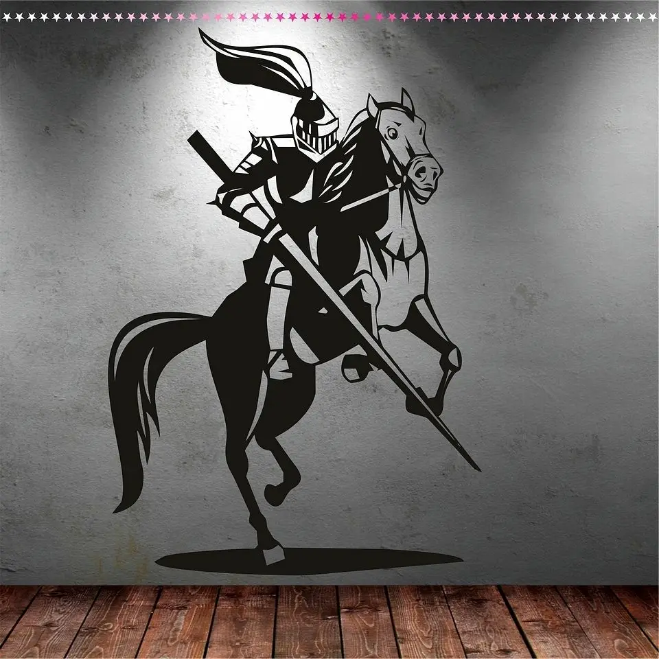 Knight And Horse Vinyl Wall Stickers Available In Different Colors Wall Decal Artistic Design Removable Wallpaper Poster SA992
Knight And Horse Vinyl Wall Stickers Available In Different Colors Wall Decal Artistic Design Removable Wallpaper Poster SA992