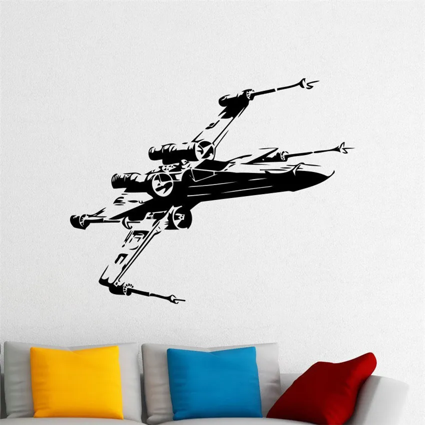 

X-Wing Fighter Wall Decal Star Wars Spaceship Vinyl Sticker Art Decor Mural Nursery Decor for kids rooms Decor D694