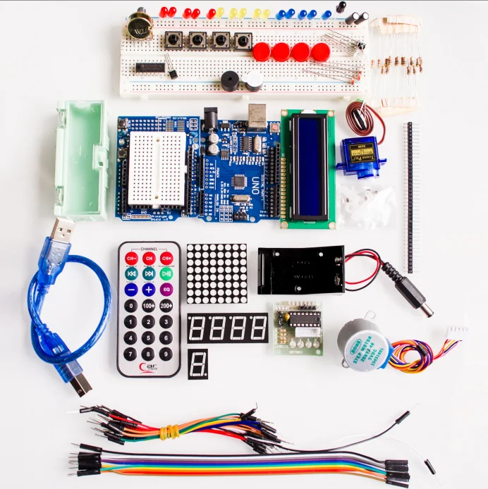 Starter Kit for / Step Motor /Servo/ 1602 LCD/ Breadboard/ jumper Wire/ UNO R3 / MB-102 / ULN2003
Starter Kit for / Step Motor /Servo/ 1602 LCD/ Breadboard/ jumper Wire/ UNO R3 / MB-102 / ULN2003