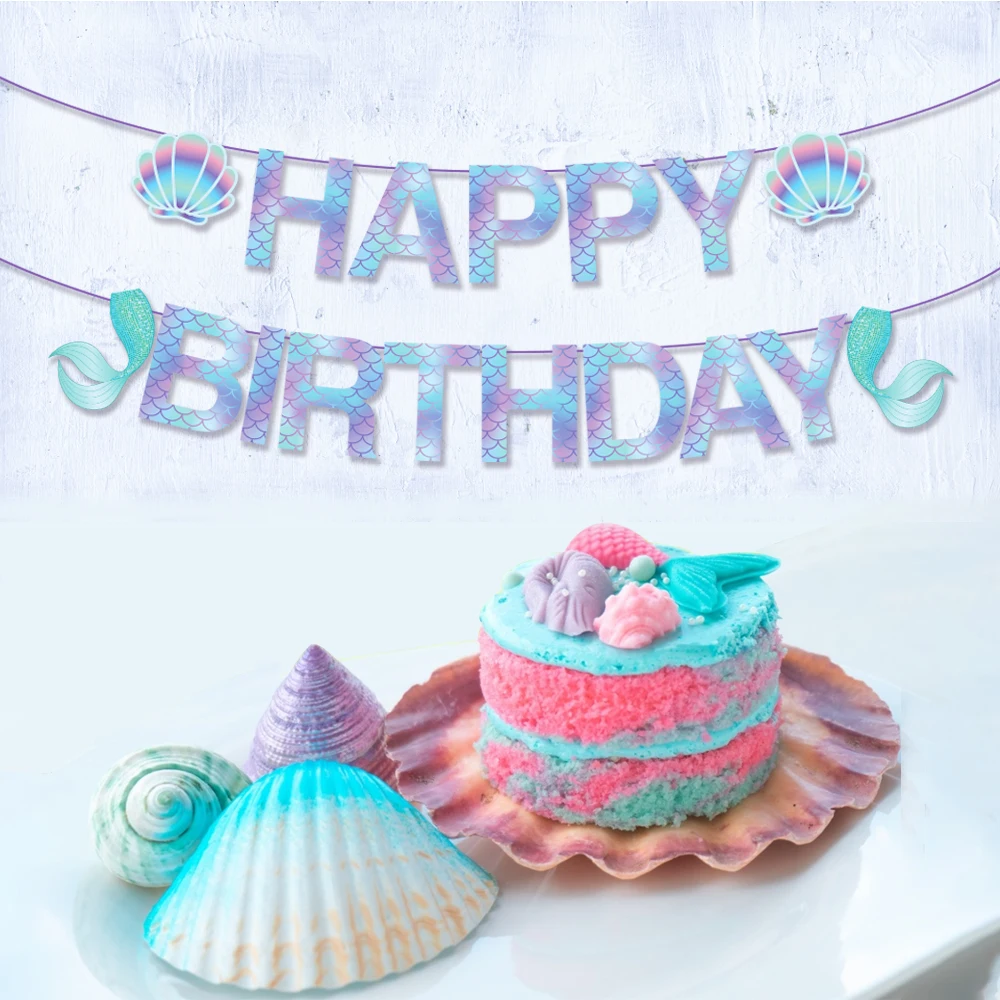 Cartoon Sea Animals Little Mermaid Party Favors Girls Happy Birthday Hanging Banners Baby Shower Party Decorations Supplies
Cartoon Sea Animals Little Mermaid Party Favors Girls Happy Birthday Hanging Banners Baby Shower Party Decorations Supplies