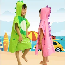 תינוק מגבת ברדס פונצ 'ו ילדי ילדים חלוק רחצה מגבות אמבטיה חלוק מהיר יבש סופג מיקרופייבר נסיעות ספורט חוף מגבת(China)